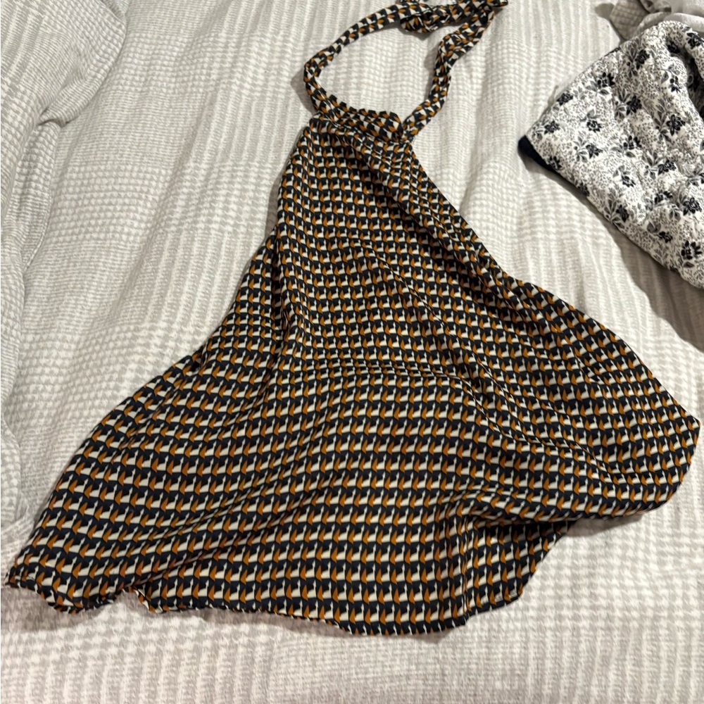 Geometric Patterned Halter Top